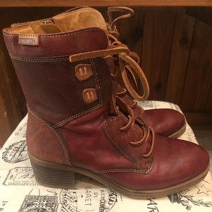PIKOLINOS Women's Premiun Leather Heeled Boots - Rich Brown
